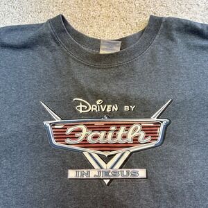 Vintage Driven By Faith Jesus T Shirt XL Y2K 2006 Pixar Cars Movie Parody
